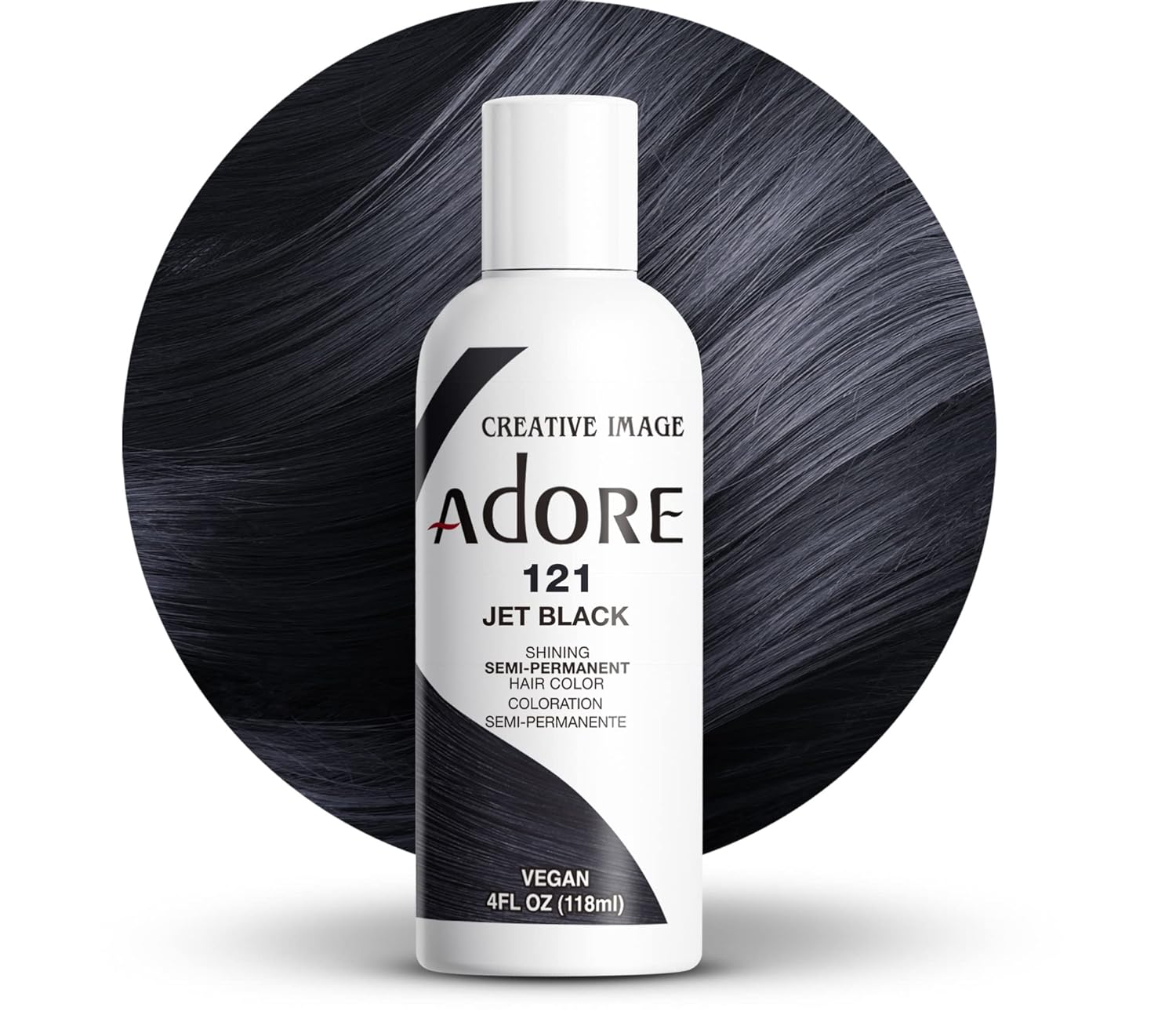 ADORE SEMI-PERMANENT HAIR COLOR #121 JET BLACK image 0