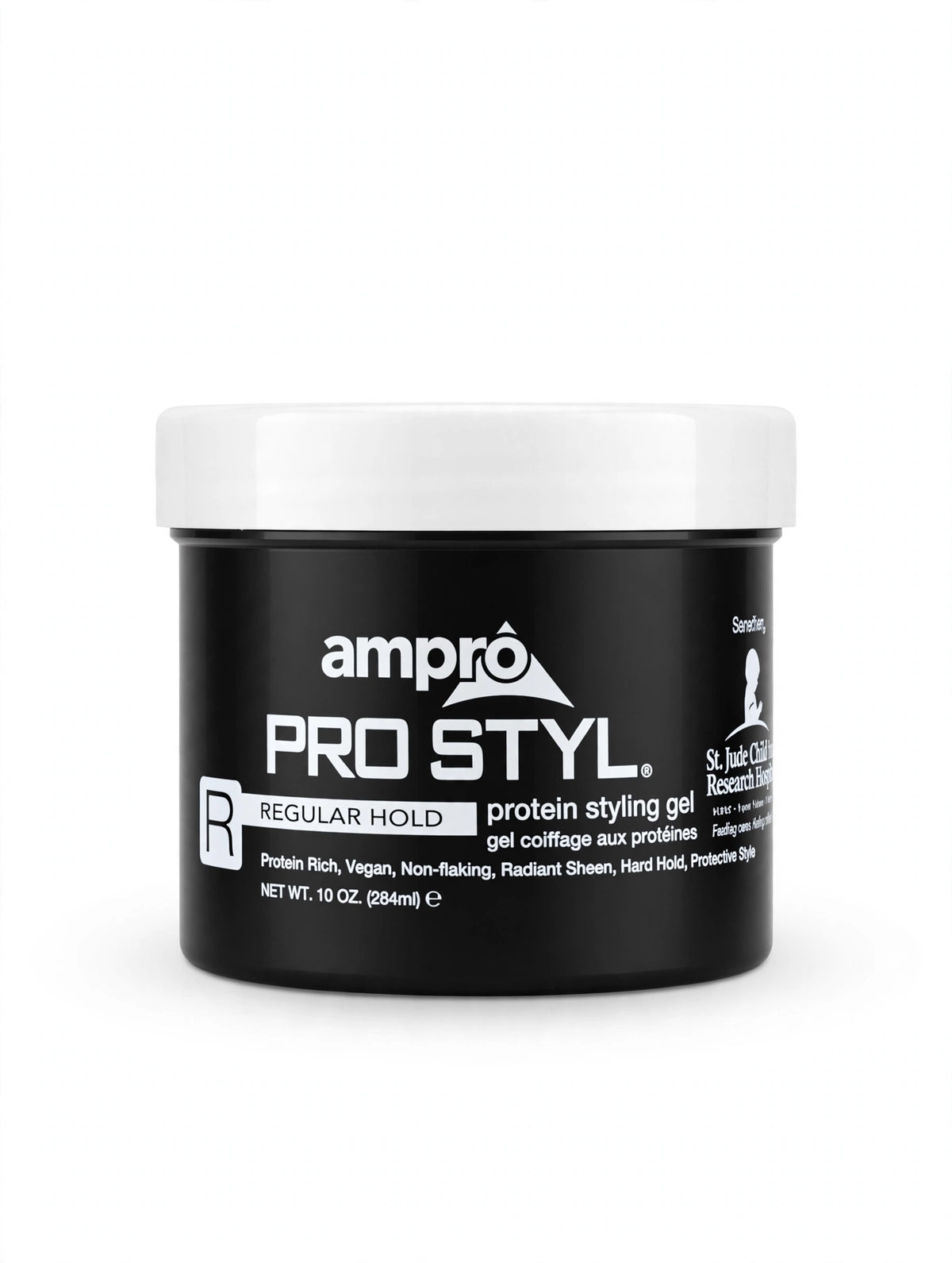 Ampro Pro Styl Protein Styling Gel Regular Hold 10oz black jar