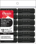 #1233 ANNIE MEDIUM SNAP-ON MAGNETIC ROLLERS 12PC BLACK (6PC) image 0