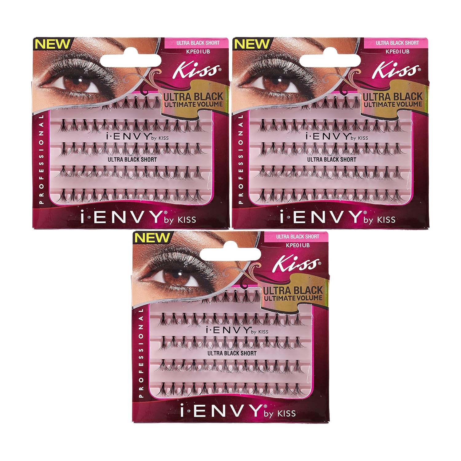 Kiss i-Envy Luxe Black Flare Short Eyelashes image 0
