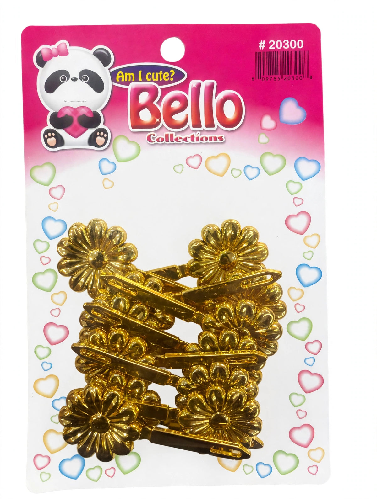 Bello Collections Gold Flower Barrette Clips #20300