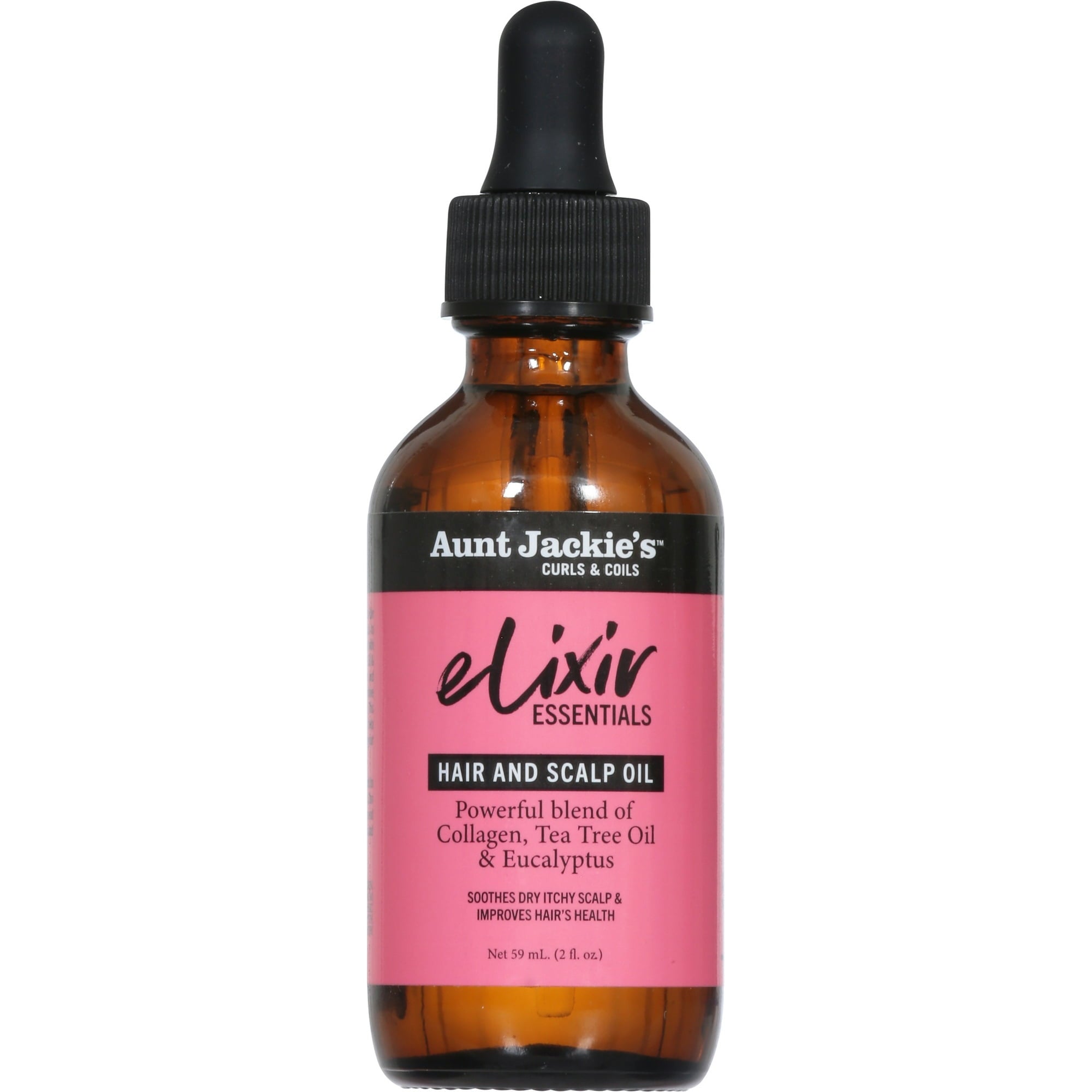 AUNT JACKIES CURLS COILS ELIXER HAIR SCALP OIL COLLAGEN 2oz image 0