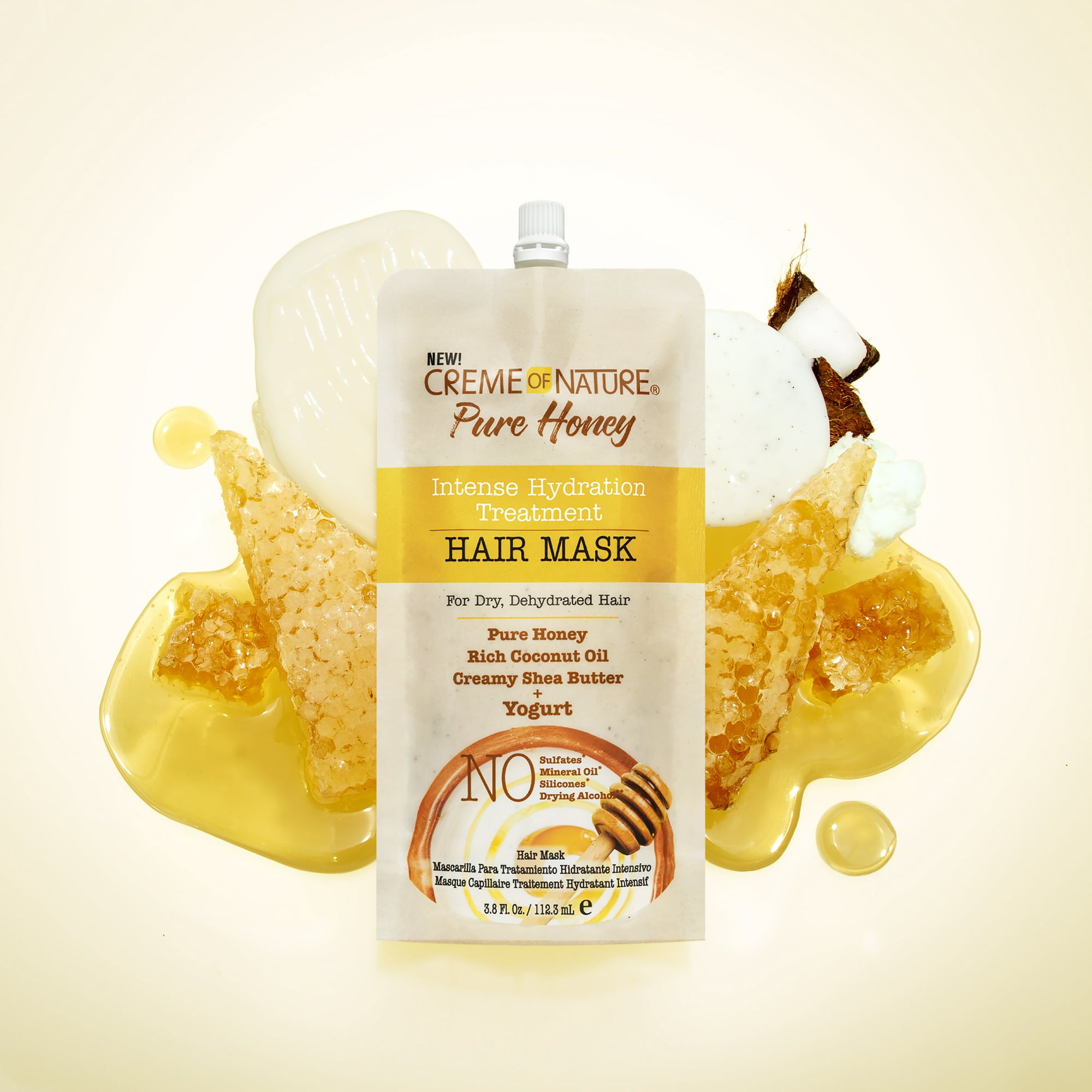 CREME OF NATURE Pure Honey Hair Mask Pouch (3.4oz) image 3