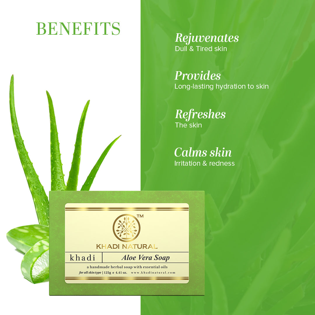 Khadi Natural Herbal Aloevera Soap-125 g image 2