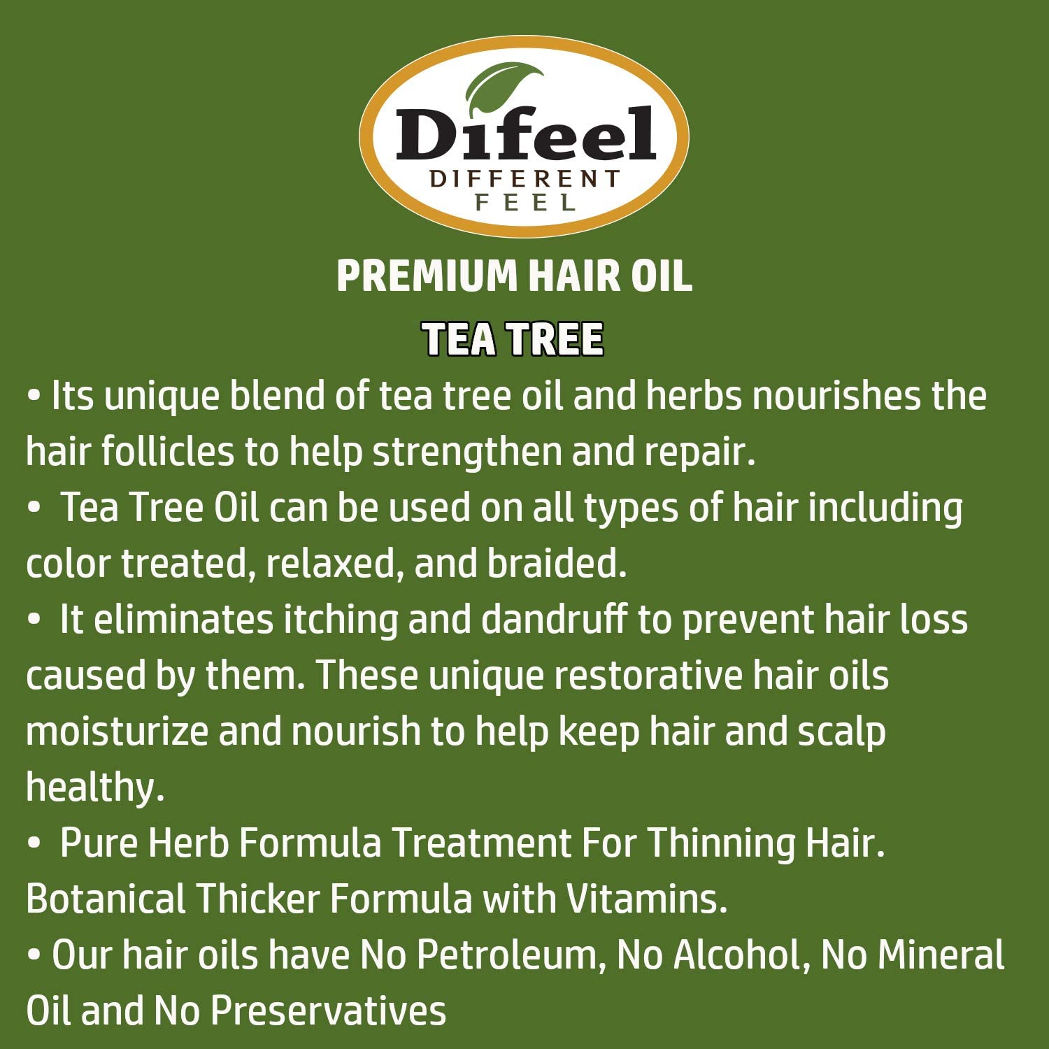 Difeel Premium Natural Hair Oil - Tea Tree Oil image 2