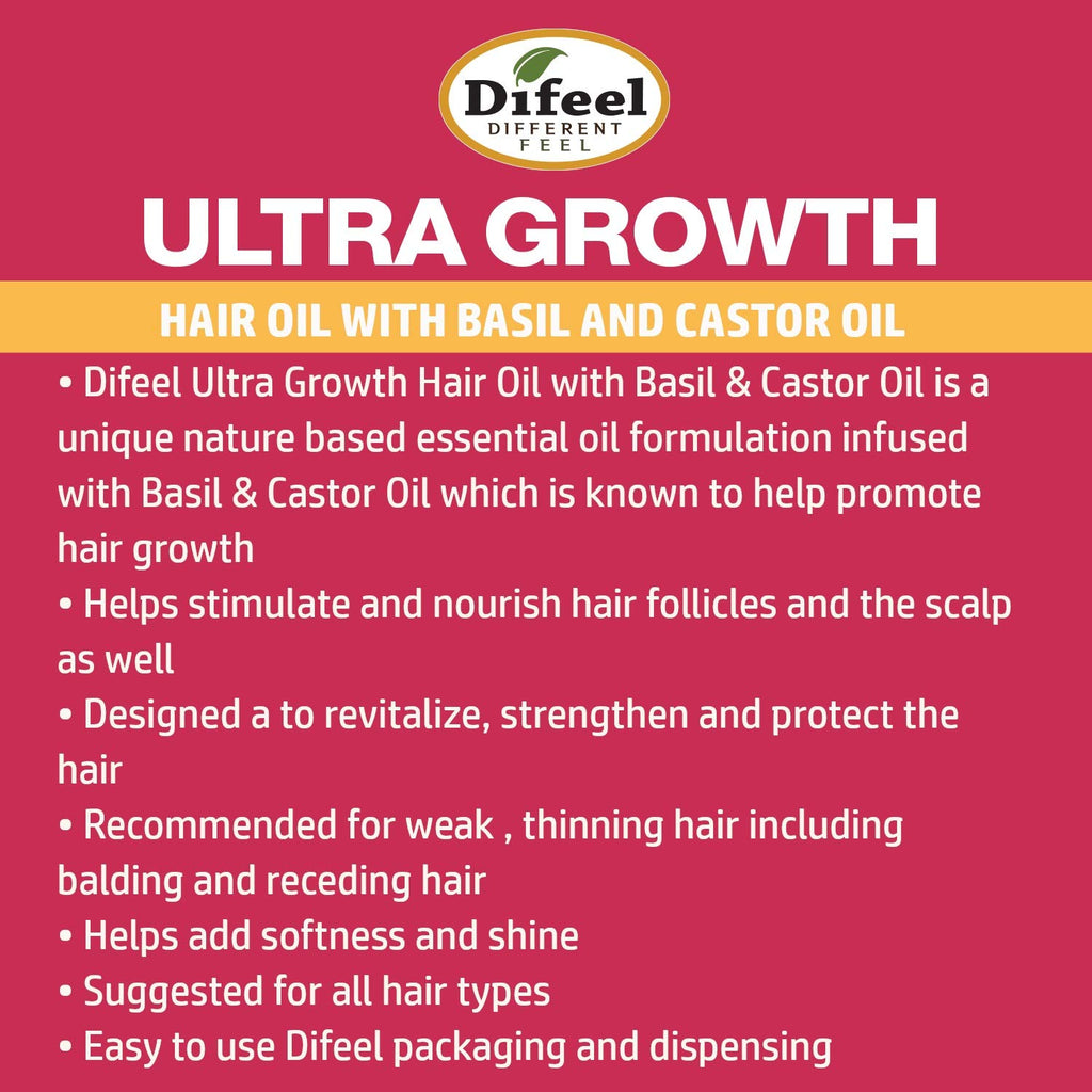 DIFEEL ULTRA GROWTH BASIL & CASTOR HAIR GROWTH OIL 8 OZ. image 1