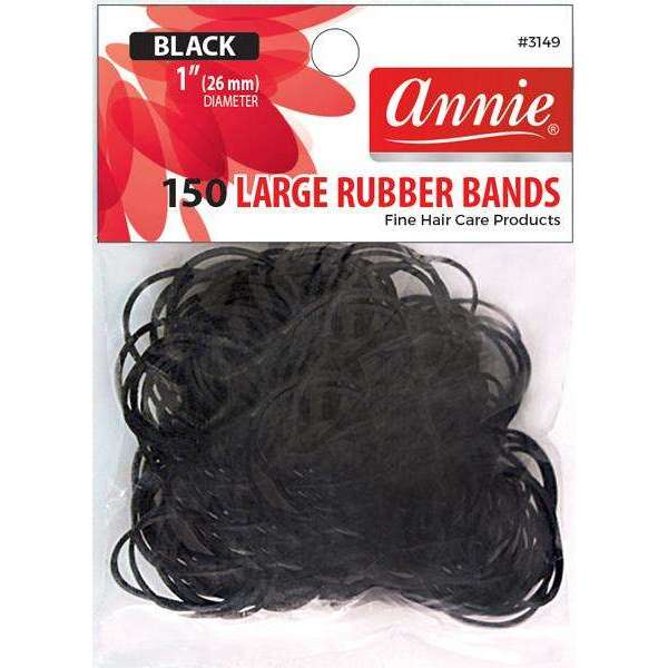 Annie Rubber Bands Large 150Ct Black image 0