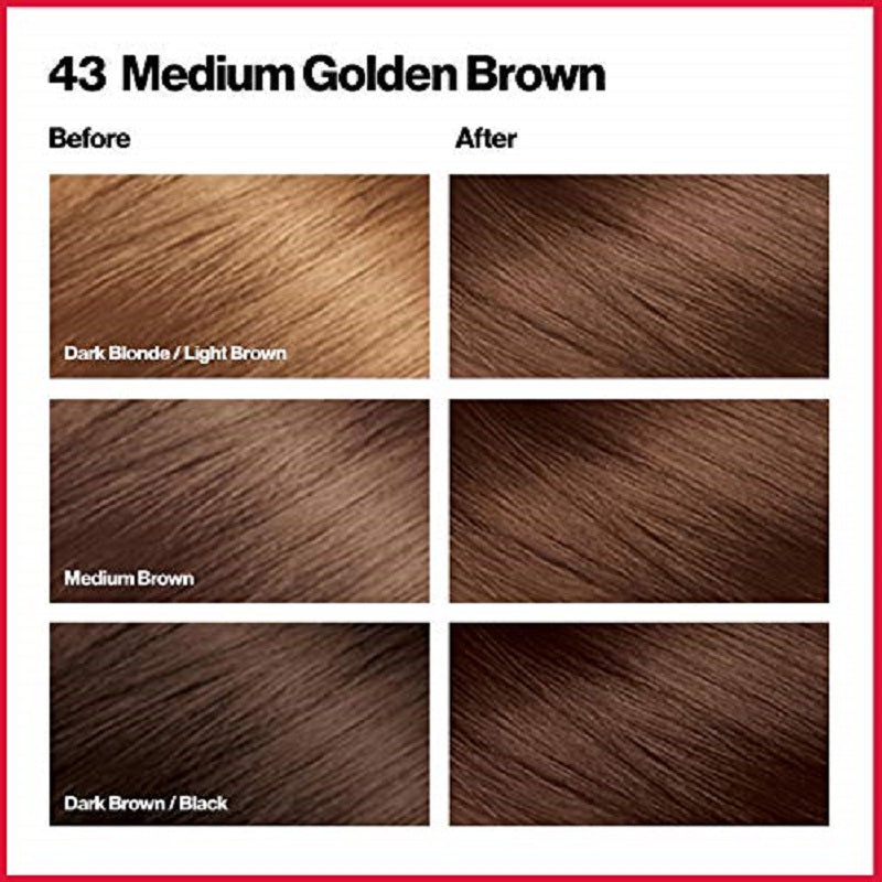 Revlon ColorSilk Beautiful 3D Hair Color - 43 Medium Golden Brown image 2