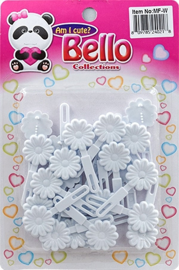 Bello Mini Hair Barrettes - Flower White #MF-W image 0