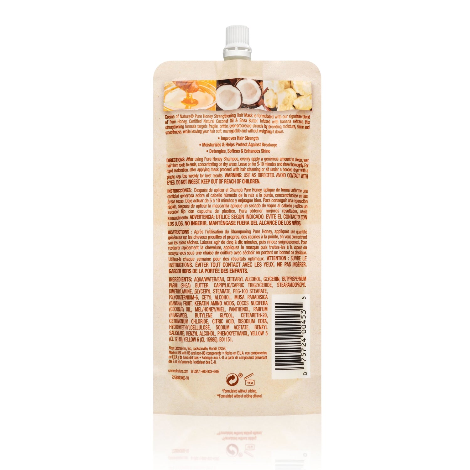 Creme of Nature Pure Honey Hair Mask Banana, 3.8 Oz, Pack of 6 image 1