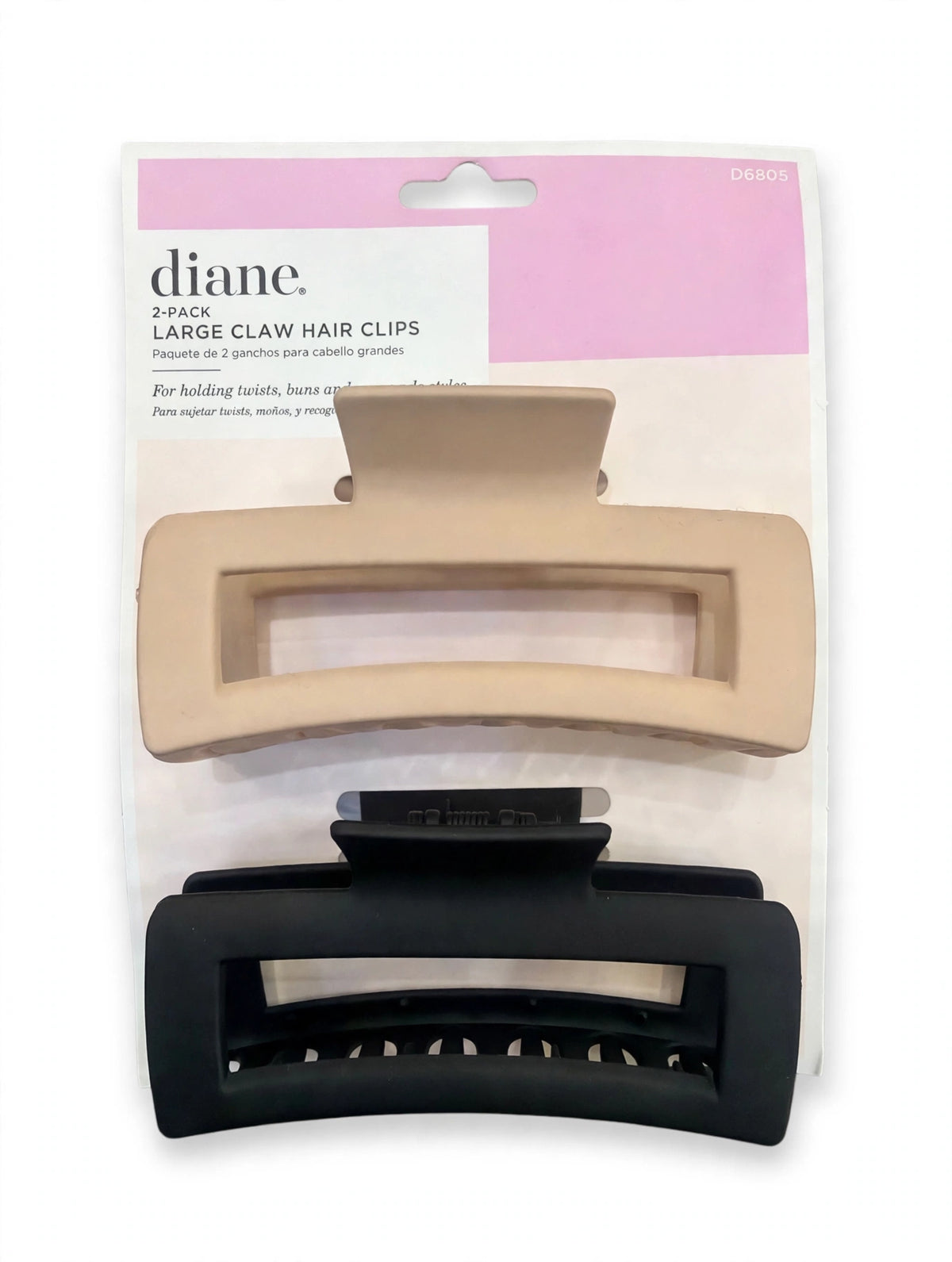Diane 2-Pack Large Claw Hair Clips, D6805
