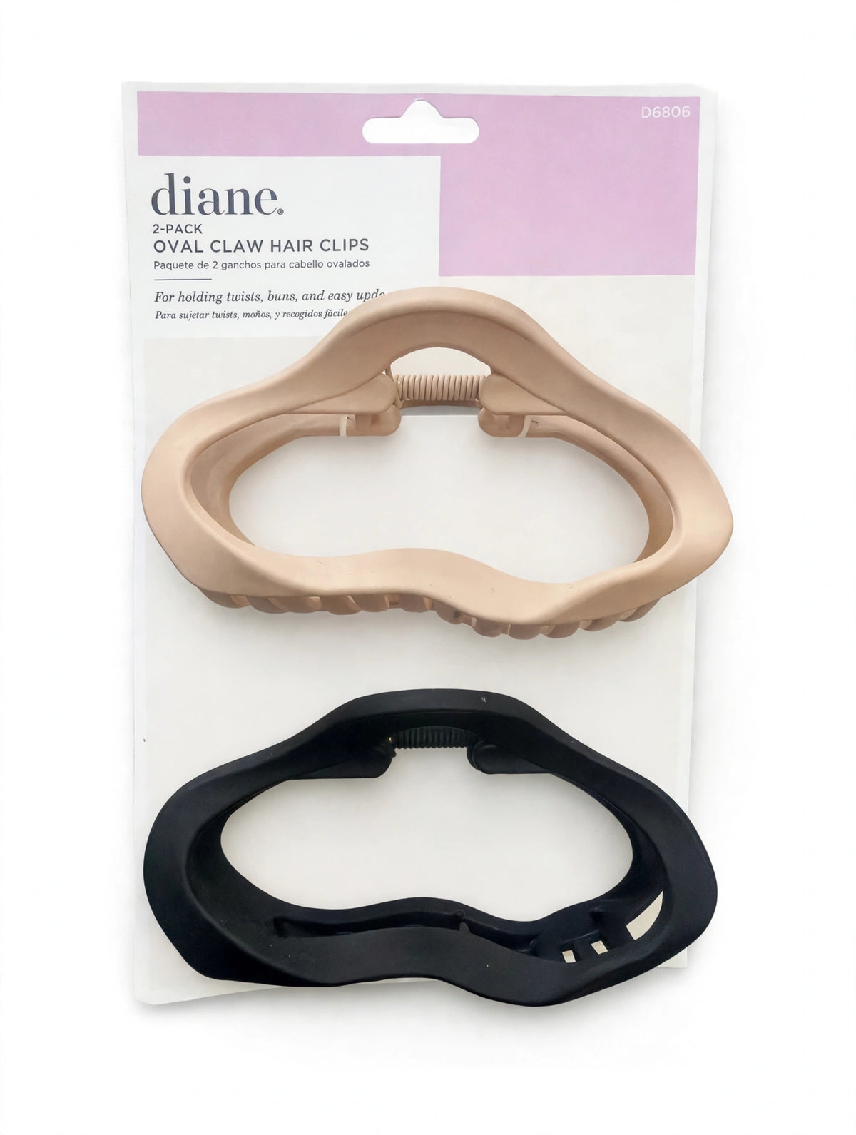Diane 2-Pack Oval Claw Hair Clips, D6806