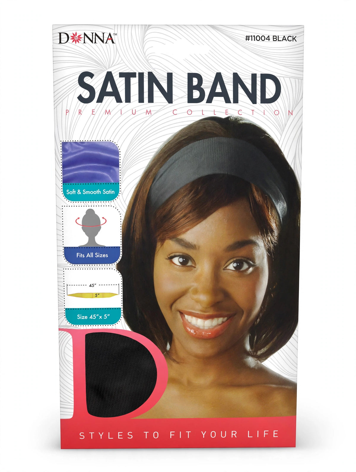 Donna Satin Band #11004 Black