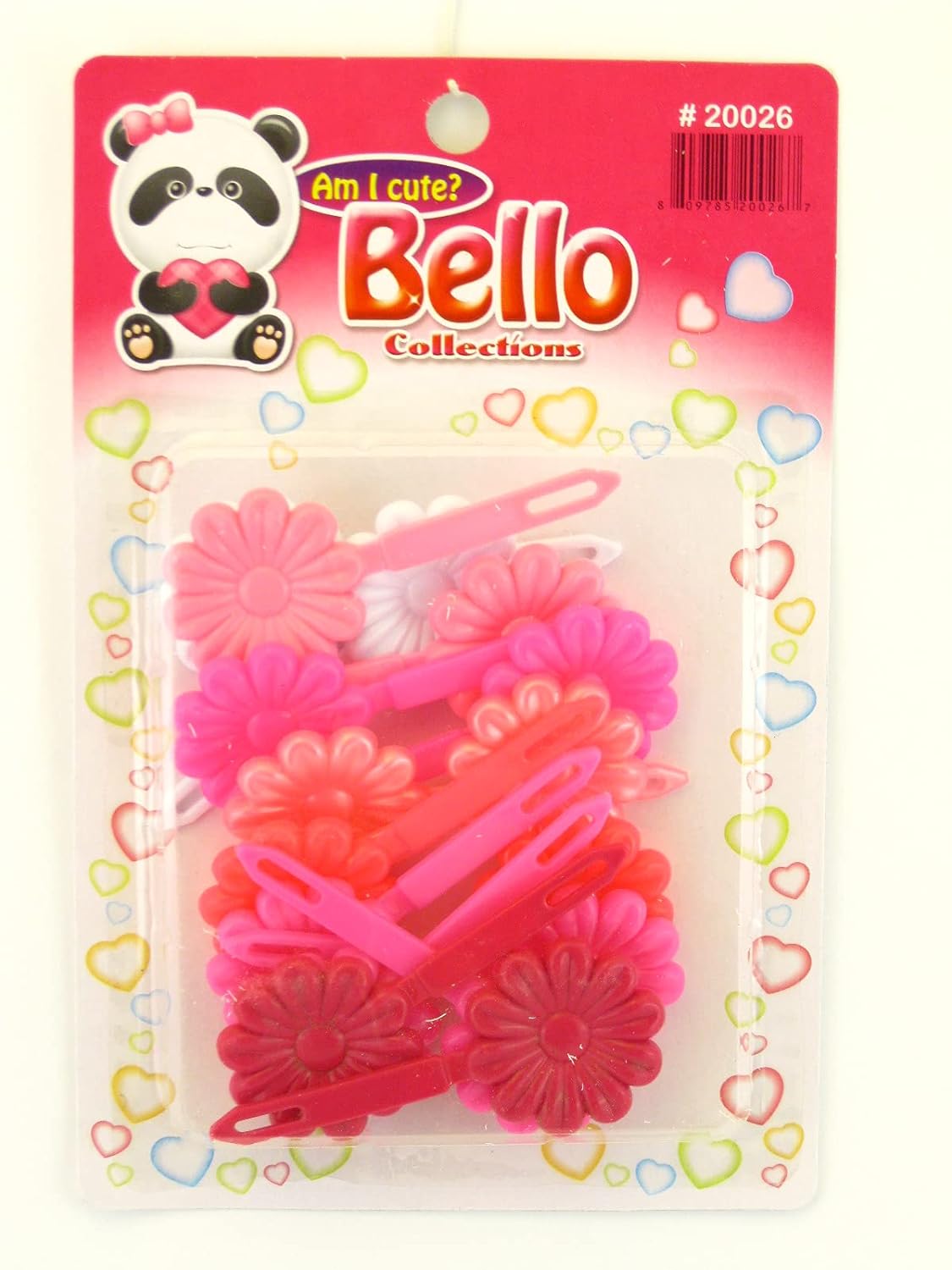 Bello Self Hinge Baby Flower Hair Barrettes - Pink, White, Red - 28 Pcs. image 0
