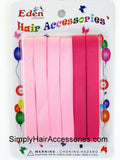 Eden Girls Hair Ribbons - Shades of Pink - 6 Pcs. image 0