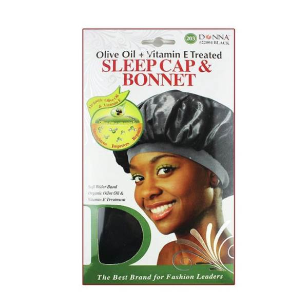 Donna Sleep Cap/Bonet W/Trt Blk image 0
