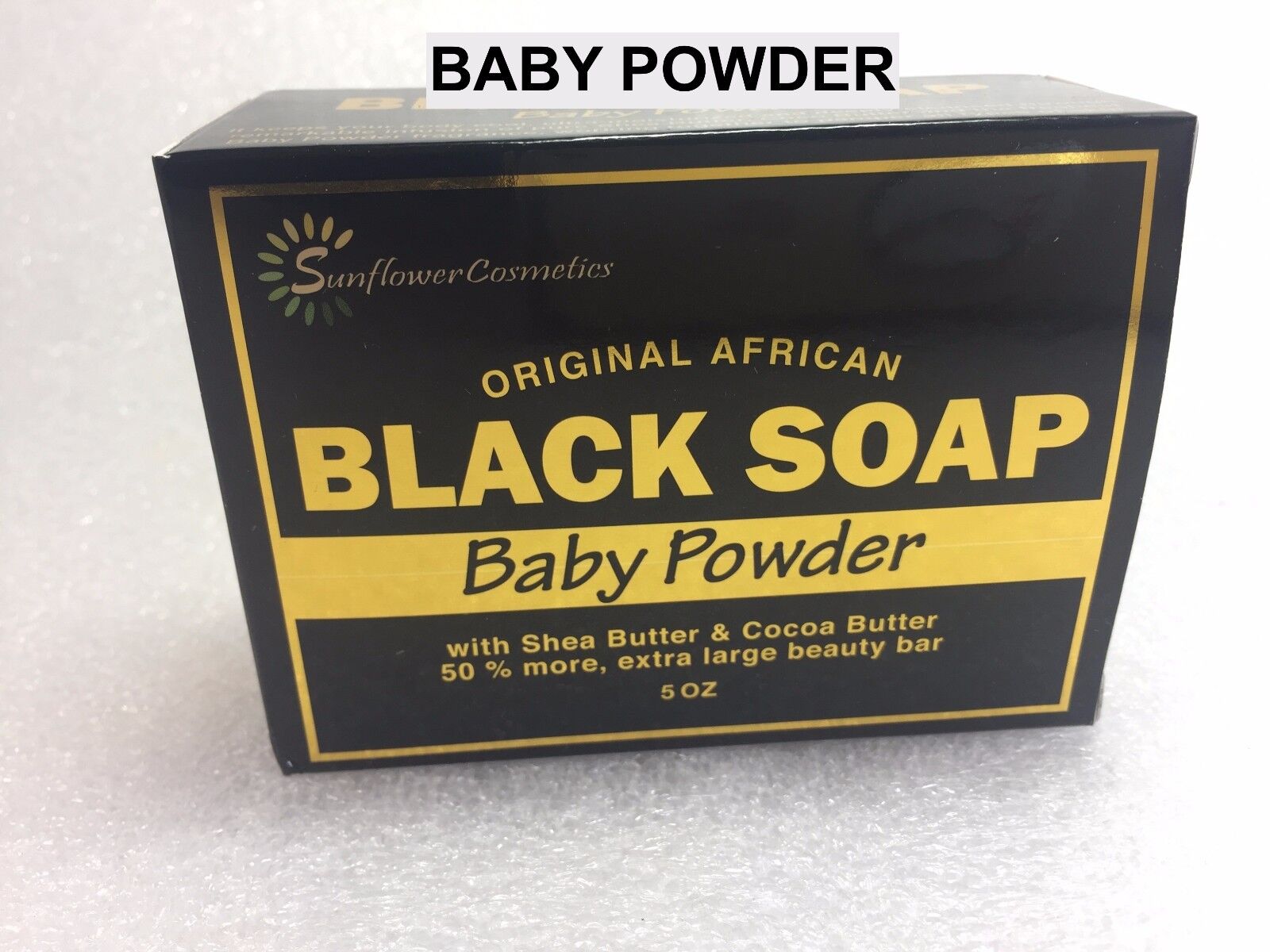 ORIGINAL AFRICAN BLACK SOAP BABY POWDER with SHEA BUTTER & COCOA BUTTER 5 OZ image 0