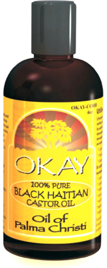 Okay 100% Pure Black Haitian Castor Oil, OIL OF PALMA CHRISTI ,4 oz,118ML image 0