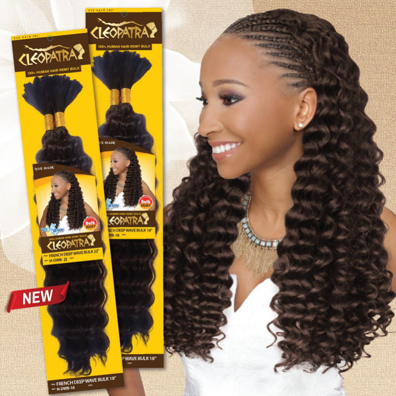 EVE CLEOPATRA FRENCH DEEP WAVE BULK HUMAN HAIR 22" (HUMAN BRAIDING HAIR) image 0