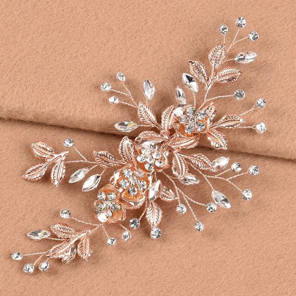 Annabelle Rose Gold Bridal Hair Clip image 2