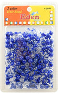 Eden Medium 2 Colour Round Hair Beads - Royal Blue & Clear Jumbo Pack image 0