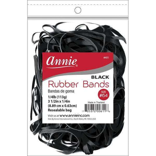 Annie Rubber Band 3 1/2" x 1/4", 1/4lb Black image 0