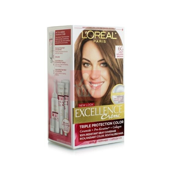 L'Oreal Excellence Triple Protection Color - Light Golden Brown 6G image 0