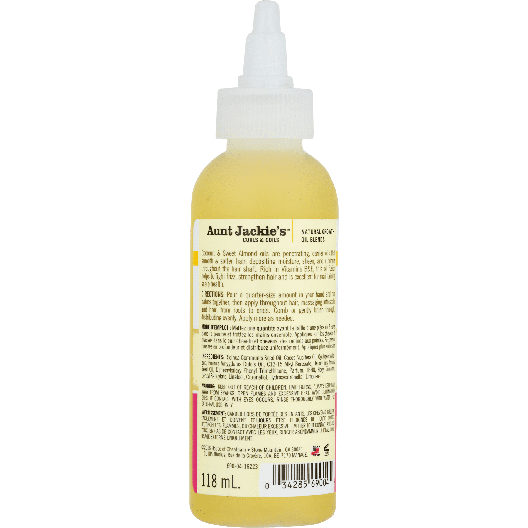 Aunt Jackie's Frizz Rebel Coconut & Sweet Almond, 4.0 FL OZ image 2