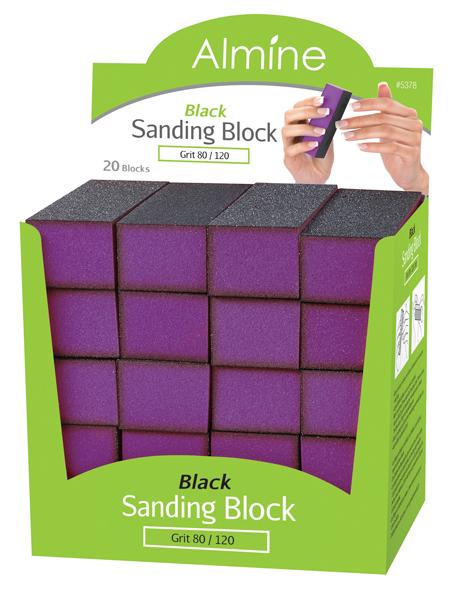 ANNIE ALMINE BLACK SANDING BLOCK DISPLAY GRIT 80/120 (20PC) image 0