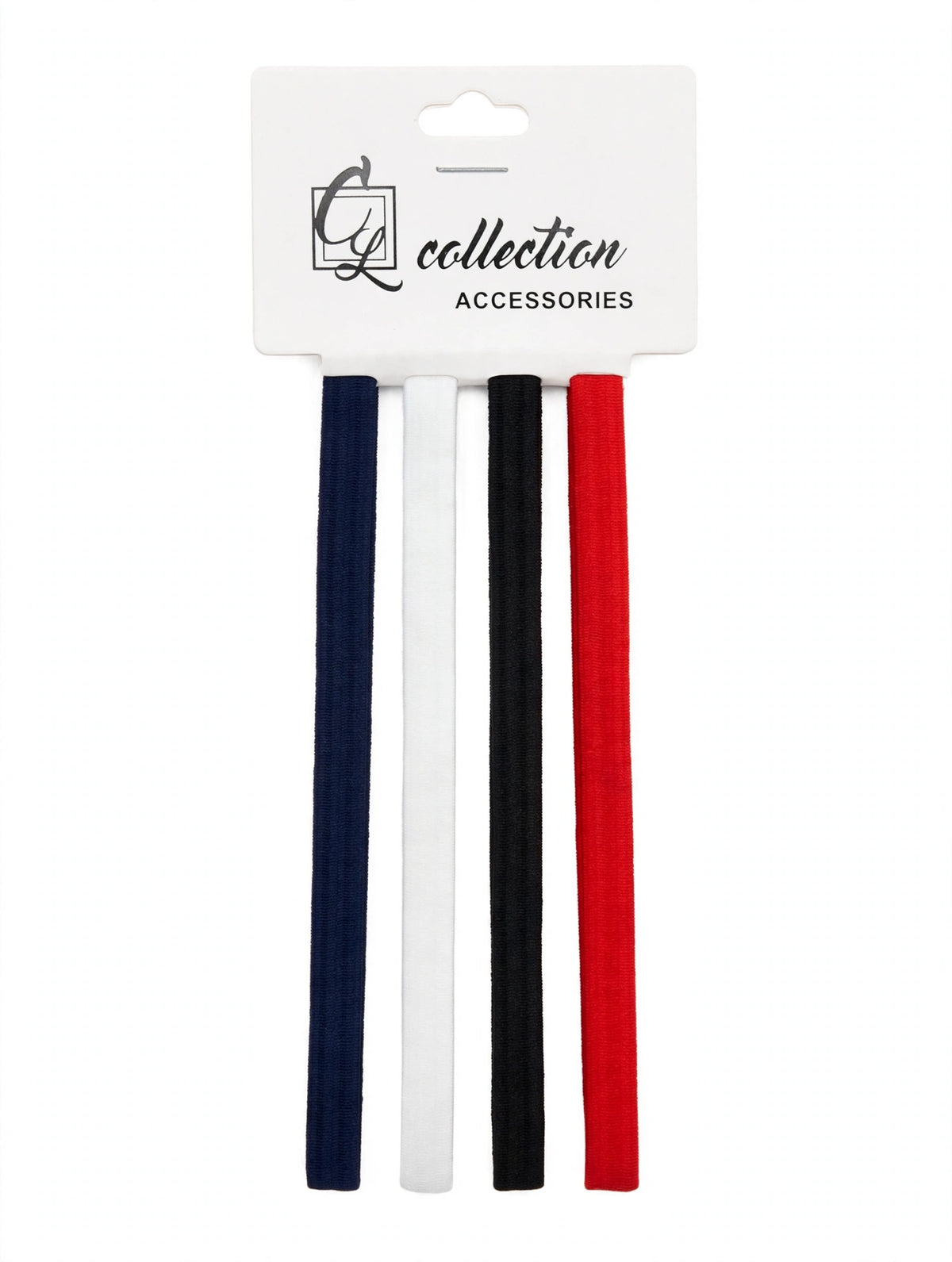 GL Collection Accessories Elastic Headbands, Navy/White/Red/Black