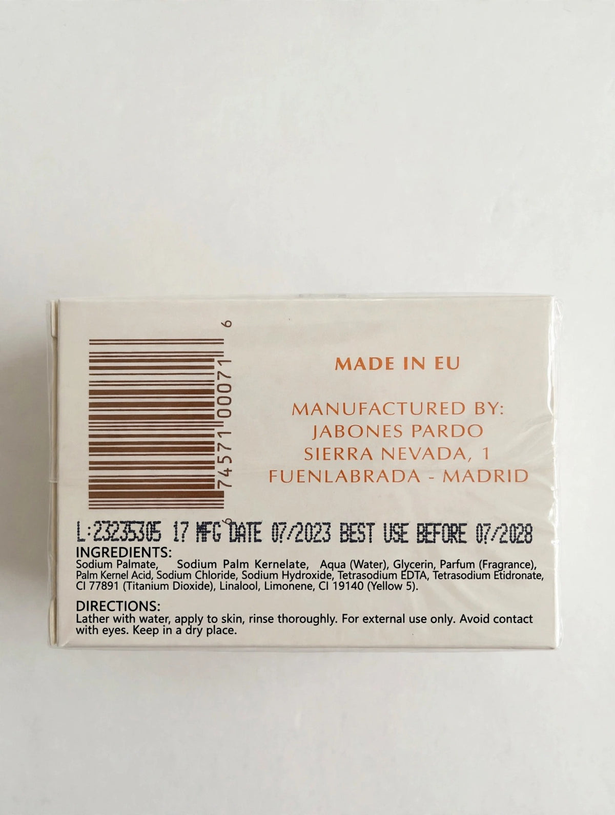 Idole Lightening Exfoliating Soap with Avocado Powder 125g - back panel