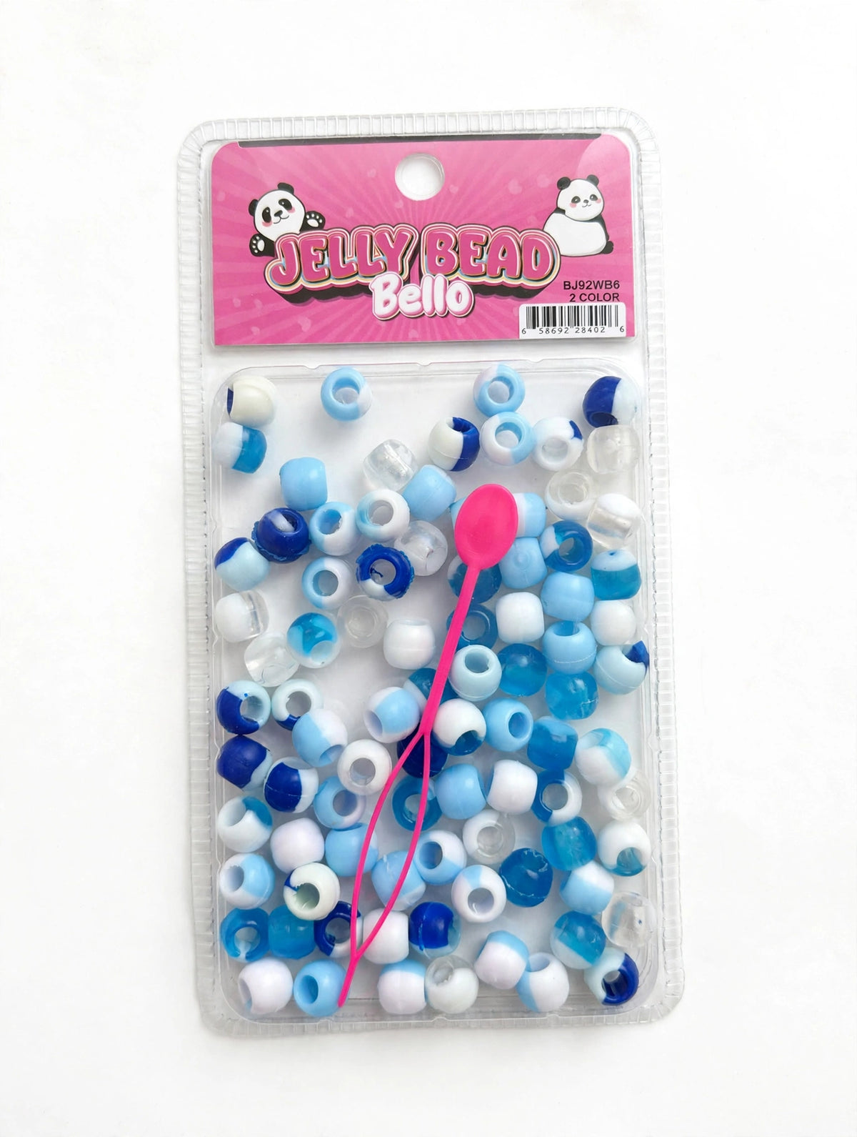 Jelly Bead Bello Blue White Clear
