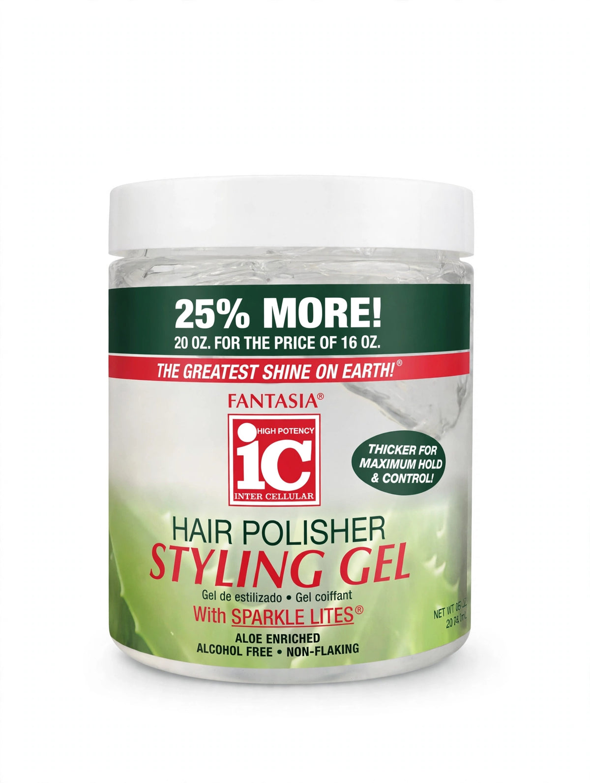 Fantasia IC Hair Polisher Styling Gel with Sparkle Lites 20oz