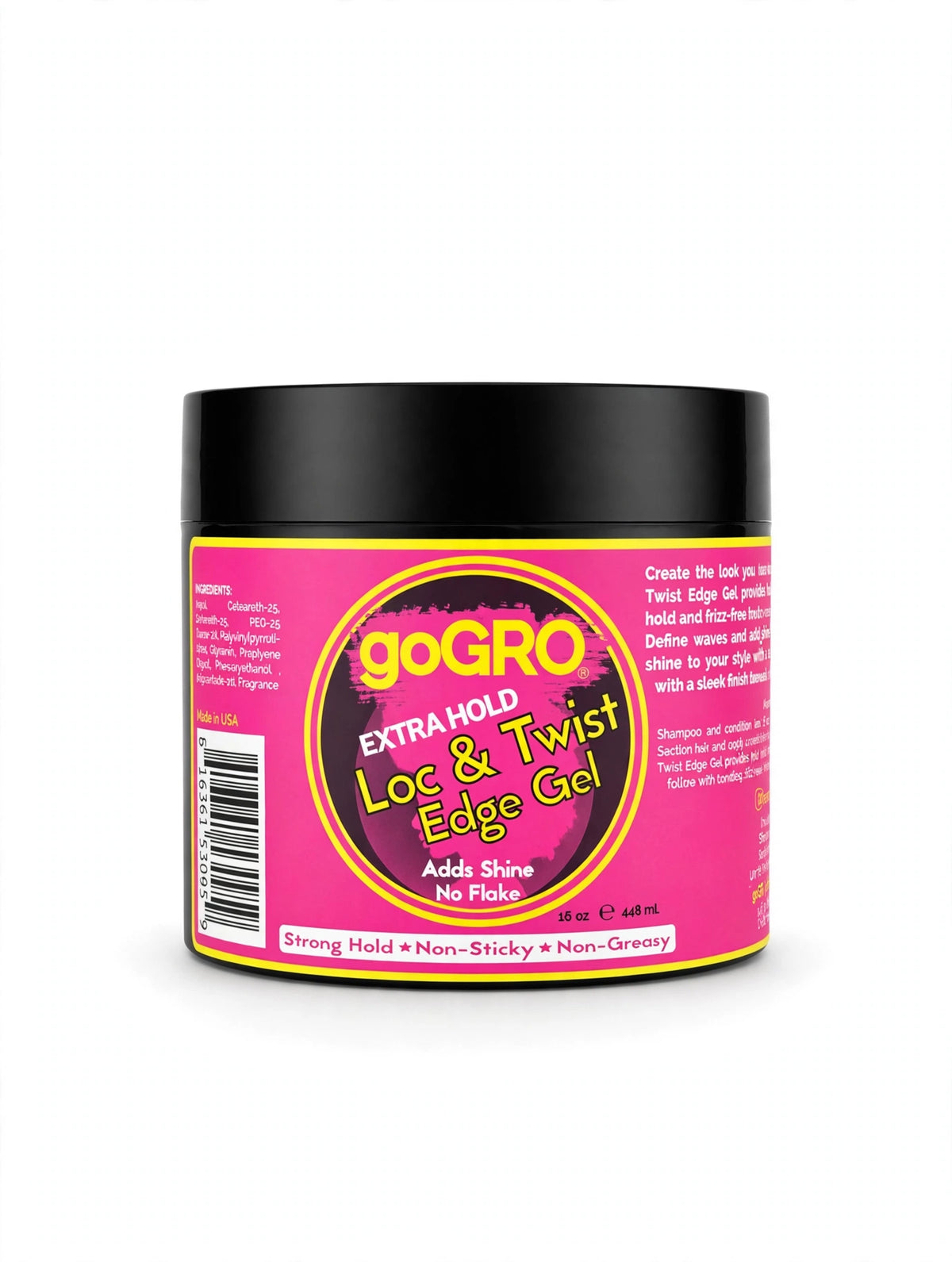goGRO Extra Hold Loc & Twist Edge Gel 16oz