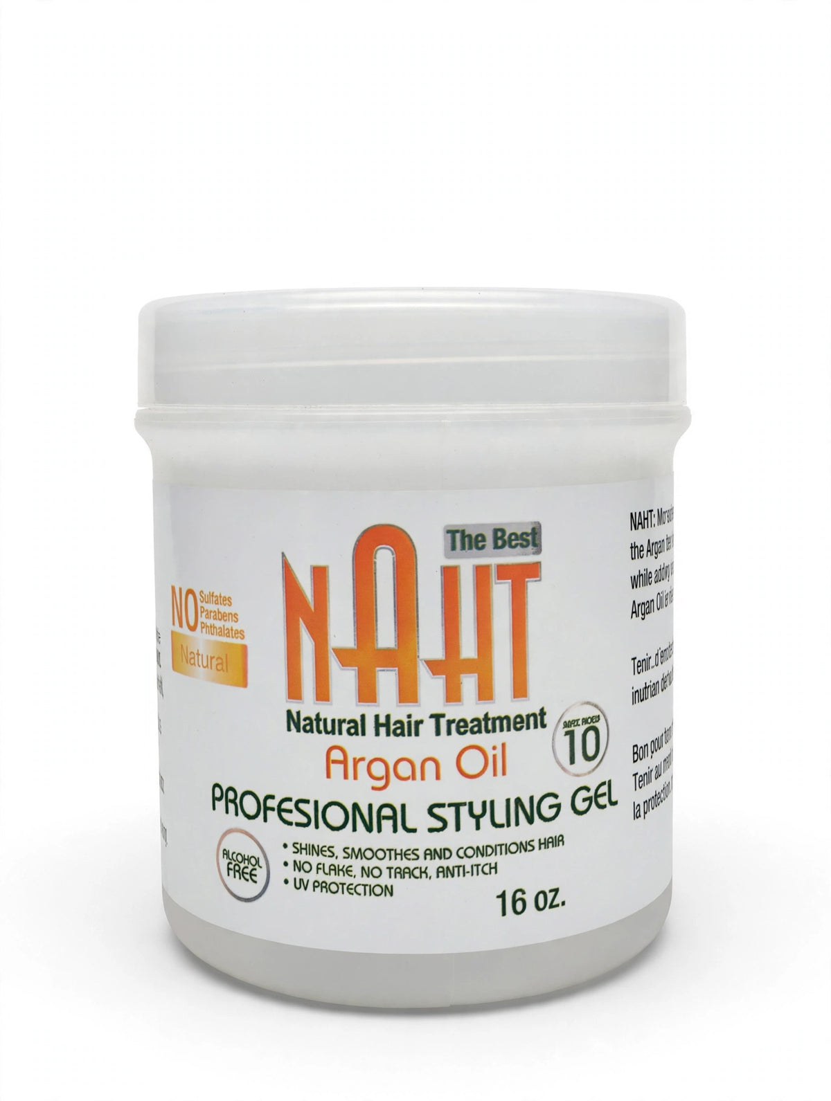 NAHT Natural Hair Treatment Argan Oil Professional Styling Gel 16oz