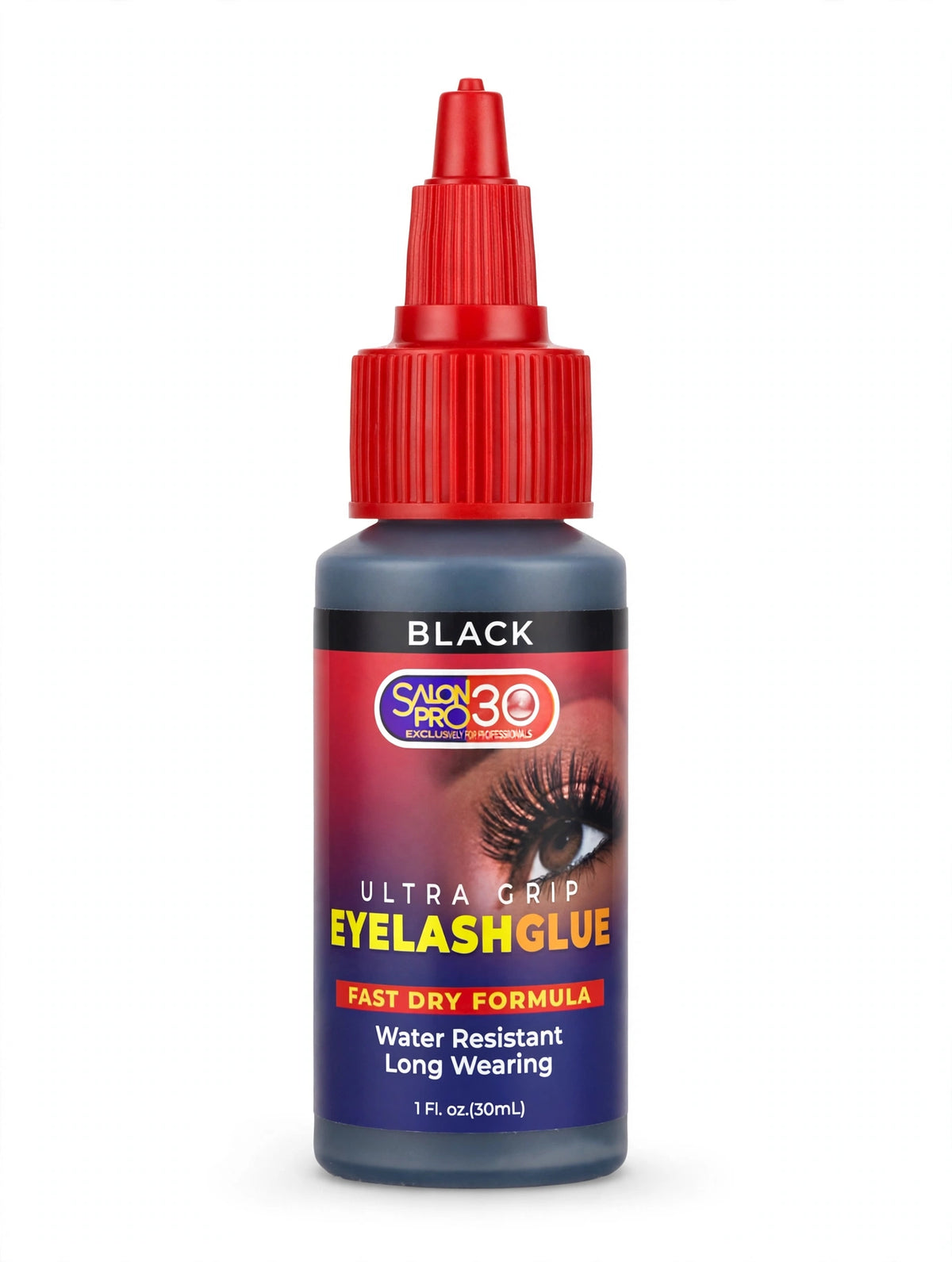 Salon Pro 30 Ultra Grip Eyelash Glue, Black, 1 fl oz
