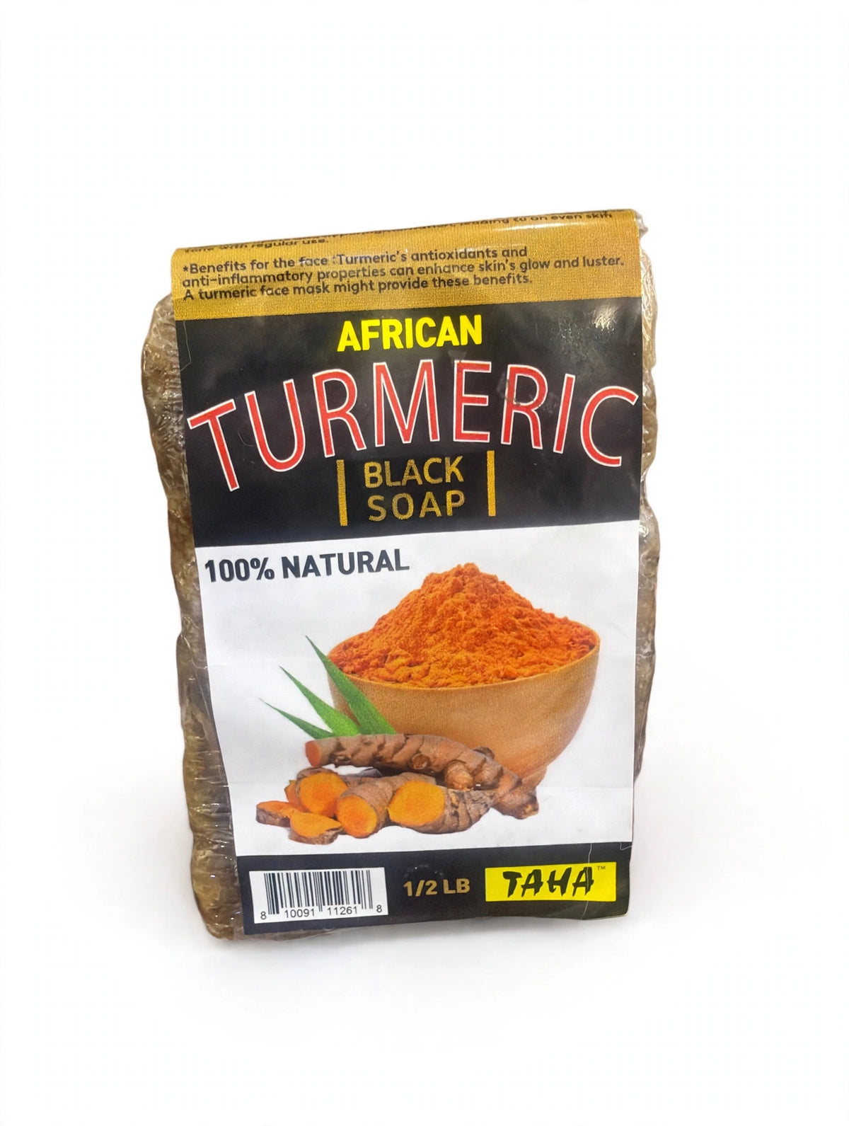 TAHA African Turmeric Black Soap 1/2 LB